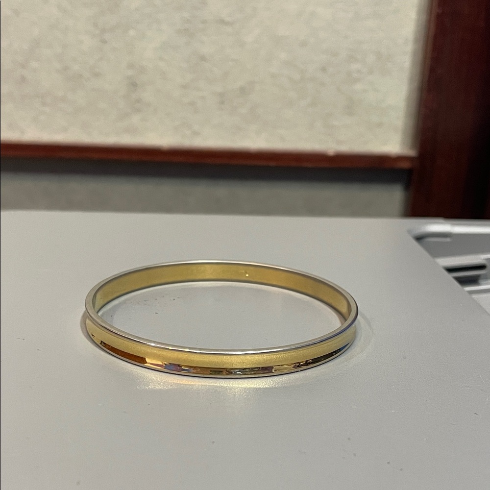 Signed Monet Vintage Elegant Gold Bangle Bracelet